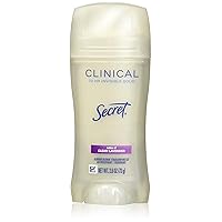 Secret Antiperspirant and Deodorant for Women, Clinical Strength Invisible Solid, Clean Lavender Scent, 2.6 Oz
