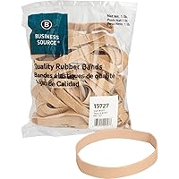 Business Source 15727 Rubber Bands,Size 107,1 lb./BG,7-Inch x5/8-Inch ,Natural Crepe