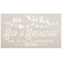 St Nick Bed & Breakfast All a Good Night Stencil by StudioR12 | DIY Christmas Home Decor | Craft Paint Wood Sign Reusable Mylar Template | Select Size (26.25 inches x 15 inches)