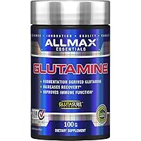 ALLMAX Essentials GLUTAMINE - 100 g Powder - Fermentation-Derived Glutamine - Increases Recovery & Supports Immune System - Gluten Free & Vegan - 20 Servings