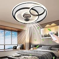 HYQJUNE Ceiling Light LED Ceiling Fan with Lighting Modern Fan with Lamp Dimmable Quiet Fan Ceiling Light with Remote Control Dining Room Bedroom Living Room Fan Ceiling Light, Style D (55W)