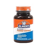 Elmer's Wrinkle Rubber Cement, Clear, Brush Applicator, 4 Ounce (3 Pack)