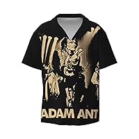 Adam and The Ants Men Fashion Hawaiian T Shirt Funny Button Down Clothes Short Sleeve Tops