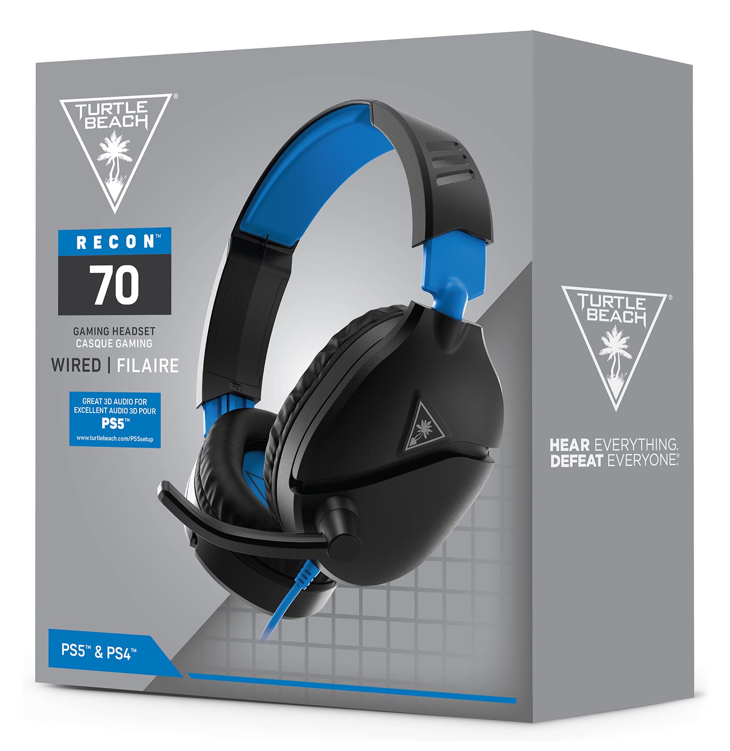 Turtle Beach Recon 70 PlayStation Gaming Headset for PS5, PS4, Xbox Series X| S, Xbox One, Nintendo Switch, Mobile, & PC with 3.5mm - Flip-to-Mute Mic, 40mm Speakers, 3D Audio – Black