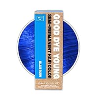 Good Dye Young Streaks and Strands Semi Permanent Hair Dye (Blue Ruin) – UV Protective Temporary Hair Color Lasts 15-24+ Washes – Conditioning Blue Hair Dye – PPD free Hair Dye - Cruelty-Free & Vegan Hair Dye