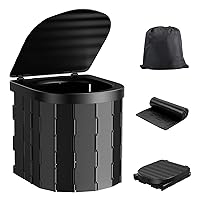 Portable Toilet for Camping, Portable Toilet for Adults, Portable Potty for Adults, Folding Waterproof Porta Potty for Camping, Car, Bucket, Travel, Outdoor, Hiking, Trips, Boat, Beach, Tent