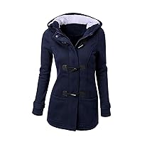 Autumn And Winter Women'S Autumn And Winter Fashion Jacket Top Hooded Classic Horn Leather Buckle Womens Coats