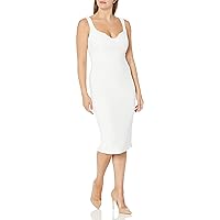 Dress the Population Women's Sloane Rounded V Neck Bodycon Midi Dress