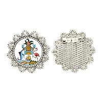 Nassau Bahamas National Emblem Silver Flower Brooch Hook Pin Breastpin