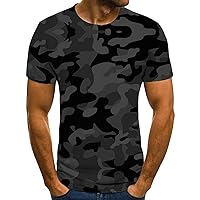 Men's Camo Printed Athletic T-Shirt Camouflage Workout Short Sleeve Shirts Casual Quick Dry Lightweight Gym Tops