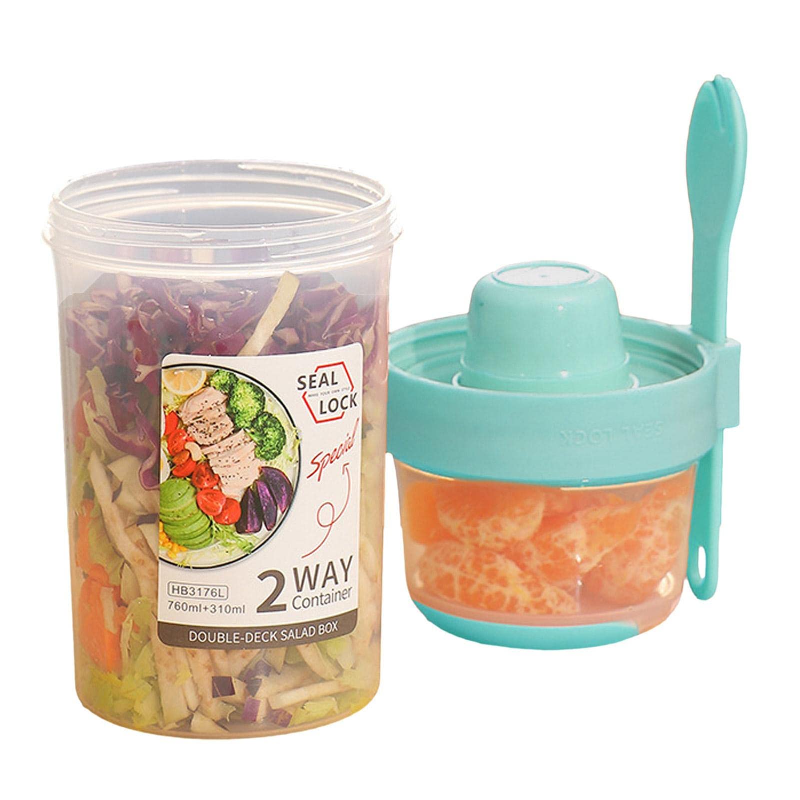 Mua Salad Cup - Keep Fit Salad Meal Shaker Cup with Lid and Fork