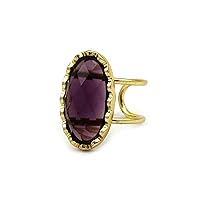 El Joyero Pretty Purple Amethyst Gemstone Rings | Brass With Gold Plated Rings | Adjustable Ring Jewelry | Pretty Women's Jewelry | Gift For Her., Brass & Gemstone, Carnelian