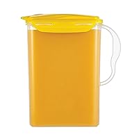LocknLock Aqua Fridge Door Water Jug with Handle BPA Free Plastic Pitcher with Flip Top Lid Perfect for Making Teas and Juices, 3 Quarts, Yellow