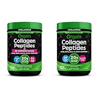 Hydrolyzed Collagen Powder + 50 Organic Superfoods, 20g Grass Fed Collagen Peptides & Hydrolyzed Collagen Peptides Powder, 20g Grass Fed Collagen - Hair, Skin, Nail & Joint