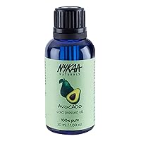 Nykaa Naturals 100 Percent Pure Cold Pressed, Avocado, 1.01 oz - Hair Oil for Growth and Dandruff - Prevents Acne - Face Oil for Dry, Sensitive Skin
