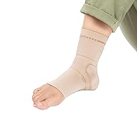 Ankle Support - Aids and Stabilizes the Ankle, and Helps to Alleviate and Prevent Pain during everyday activities - Beige - Size 4
