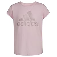 adidas Girls' Short Sleeve Cotton Essential T-Shirt Top