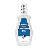 Amazon Basics Whitening Mouthwash, Alcohol Free, Clean Mint, 32 Fluid Ounces, 1-Pack (Previously Solimo)