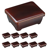 J-kitchens 771629 Eel Heavy Box, Set of 10, Eel, Heavy Box, Mini Korin-Donburi Heavy Box, Urushunkei Vermilion (Lid Parent), Eel (Unagi), Heavy Box