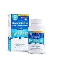 HylaVision Eye Health Supplements: Hyaluronic Acid, Lutein and Zeaxanthin Dietary Supplements for Vision Support (120 Capsules)— Vegan Formula by Hyalogic