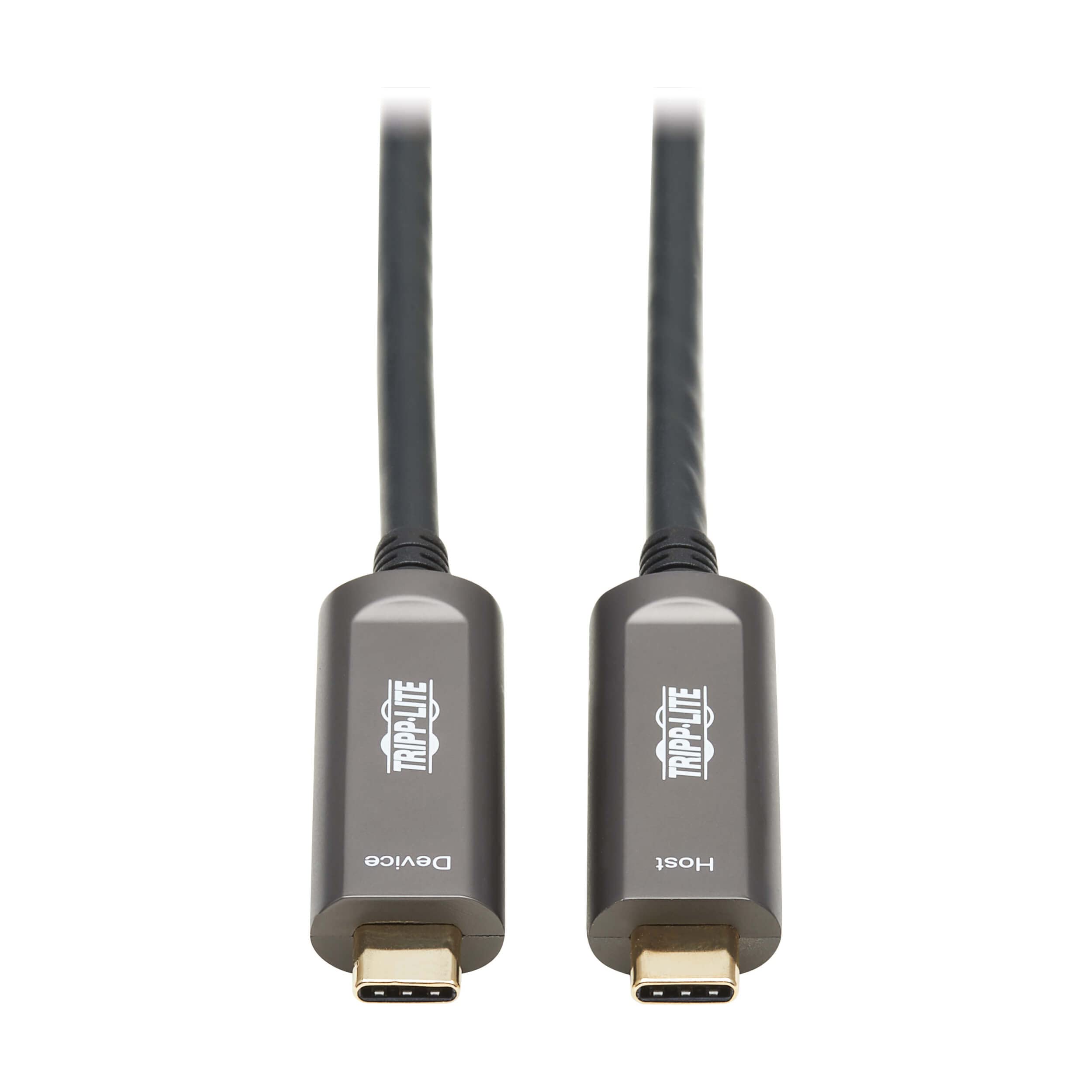 Tripp Lite USB-C Fiber (10 Gbps) Data Cable, Backward Compatible USB 3.2 Active Optical Cable, Male to Male, Plenum-Rated for Wall Installations, 49 Feet / 15 Meters, 3-Year Warranty (U420F-15M-D321)