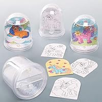 Baker Ross AT316 Unicorn Snow Globe Kits - Pack of 4, Color In Snowglobes for Kids Arts and Crafting Activities, Gifts, Party Favors or Rewards