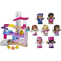 Fisher-Price Little People Barbie Toddler Playset Little Dreamhouse With Music & Lights Plus Figures for Ages 18+ Months