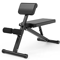 leikefitness Roman Chair Adjustable Weight Bench Foldable Workout Exercise Bench Full Body Strength Training Preacher Curls Bench