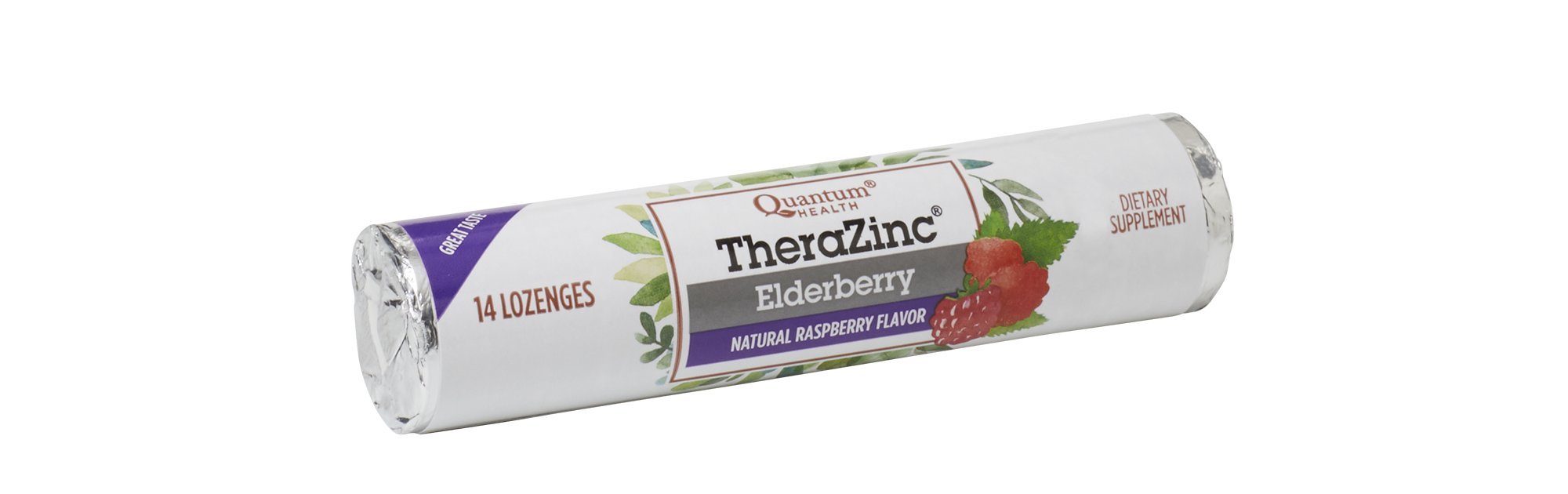 Quantum Health TheraZinc Zinc Lozenges|Elderberry Raspberry|Immune Support Formulated with Zinc Gluconate|Fast Relief|No Aftertaste|14 Count