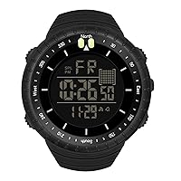 FANMIS Men's Military Sports Electronic Watch Outdoor Mountaineering Multi Function Watch Waterproof Army Tactics Chronograph Large Dial Student Sport Watch LED Fashion Watch