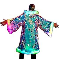 LED Sequin Coat for Women and Men Light up Jacket Rave Clothes Novelty and Funny Costumes