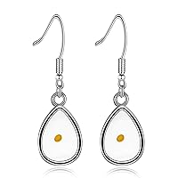 Uloveido Charms Real Mustard Seed Earrings for Women Girls, Stainless Steel Dangle Drop Earrings Y582