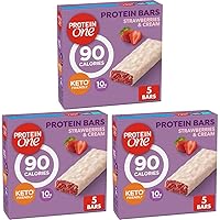 Protein One 90 Calorie Strawberries & Cream Protein Bars, 5 Count, 4.8 oz (Pack of 3)