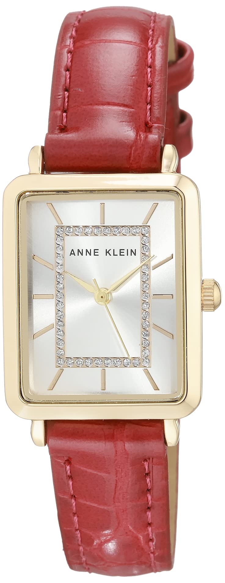Anne Klein Women's Glitter Accented Croco-Grain Strap Watch, AK/3820