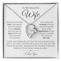 To My Beautiful Wife Meeting you was fate Forever Love Necklace, Jewelry Message Card, Wife Birthday Christmas Gift, To My Beautiful Wife Necklace, Gift For Girlfriend, Gift For Wife