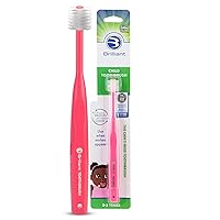 Brilliant Oral Care Child Toothbrush with Soft Bristles and Round Head, for a Kid Approved, Easy to Use All-Around Clean Mouth, Ages 2-5 Years, Pink, 1 Pack