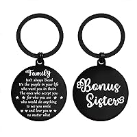 Sister In Law Gifts - Bonus Sister Keychain, Sister-In-Law Birthday Wedding Gift - Family isn't always blood