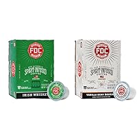 Irish Whiskey Infused Coffee, Vanilla Bean Bourbon Infused Coffee Pods Bundle - Non-Alcoholic Coffee, Roasted in the USA - Handcrafted Coffee - 2-12ct Single Pods