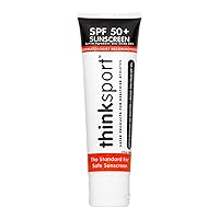 Thinksport SPF 50+ Mineral Sunscreen, 3 Oz, Safe, Natural Sunblock for Sports & Active Use, Water Resistant Reef Safe Sunscreen, Vegan Broad Spectrum UVA/UVB Sun Screen for Sun Protection