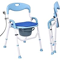 Shower Chair for Inside Shower, Heavy Duty Shower Chair with Back, Bedside Commode with Arms, U-Shaped Shower Seats for Elderly, Adults, Handicap, Disabled, Seniors, Pregnant, Support Up 400lbs