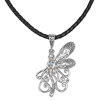NOVICA Handcrafted .925 Sterling Silver Blue Topaz Pendant Necklace Dragonfly in Bali Indonesia Animal Themed Birthstone 'Bali Dragonfly'