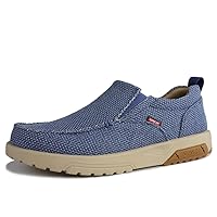 YONGJIA Men's Slip On Loafers with Arch Support Extra Cushioning and Pain Relief Orthopedic Casual Non Slip Walking Boat Shoes with Rubber Sole