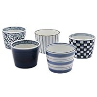 Saikai Pottery 31854 Hasami Ware Porcelain Buckwheat Choko Cup, Aigoya Picture Change, Cosmetic Box, 6.8 fl oz (200 ml), Set of 5