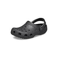 Crocs Unisex Adult Classic Sparkly Clog, Metallic and Glitter Shoes, Black Glitter, 5 Men/7 Women