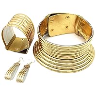 Zonster African Accessories Africa Style National Snap Choker Punk Necklace Gothic Collars Women Party Wedding Jewelry Set Gold