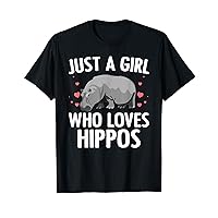 Funny Hippopotamus Design For Girls Women Teens Hippo Lovers T-Shirt