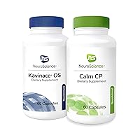 NeuroScience Sleep + Calm Support Set - Kavinace OS + Calm CP - Quick Sleep Support Kavinace with Melatonin, L-Theanine + Botanicals, Calm CP Cortisol & Adrenal Support (2 Products)
