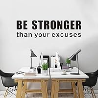 Wall Stickers, Inspirational Wall Decals, (Easy to Apply), Wall Decor Vinyl Art for Gym Living Room Office Bedroom Quotes Motivational Positive Poster Sports Home, Be Stronger Than Your Excuses 25