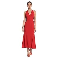 Maggy London Women's Halter V-Neck Mermaid Maxi with Slit Detail Occasion Event Guest of