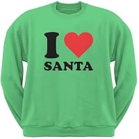 Old Glory Christmas I Heart Santa Irish Green Adult Sweatshirt